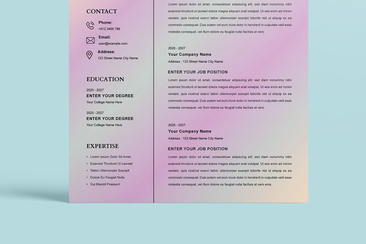 Resume Template, a Resume Template by MightyDesign (Photo 3 of 8)