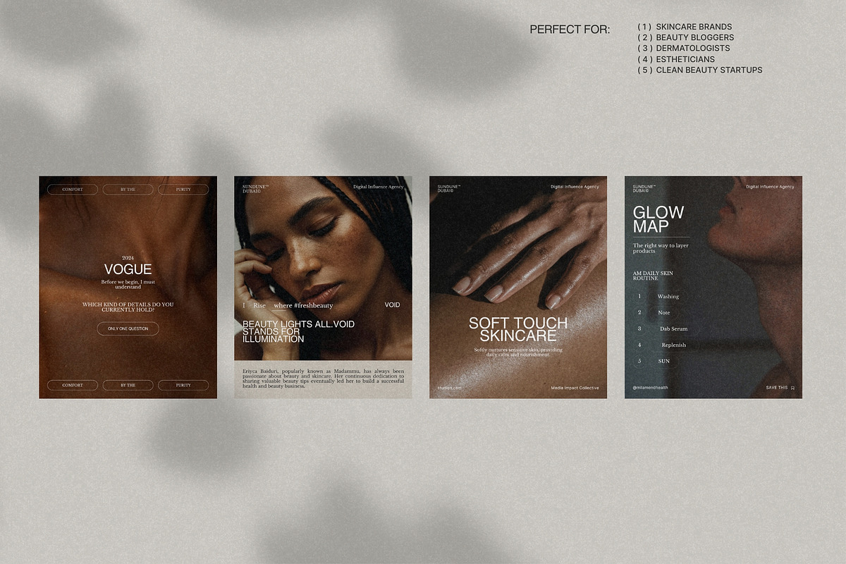 Minimal Skincare Canva Post Set preview 2