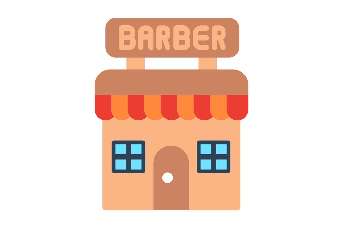 Barber Shop Flat Icon, a Duotone Icon by Pexelpy (Photo 2 of 2)
