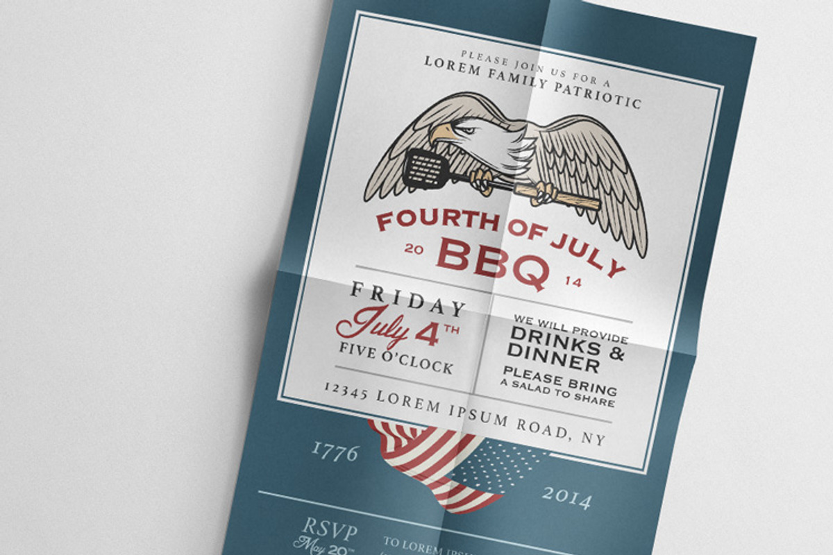 Two 4th of July bbq invitations, an Invitation Template by 1baranov (Photo 2 of 3)