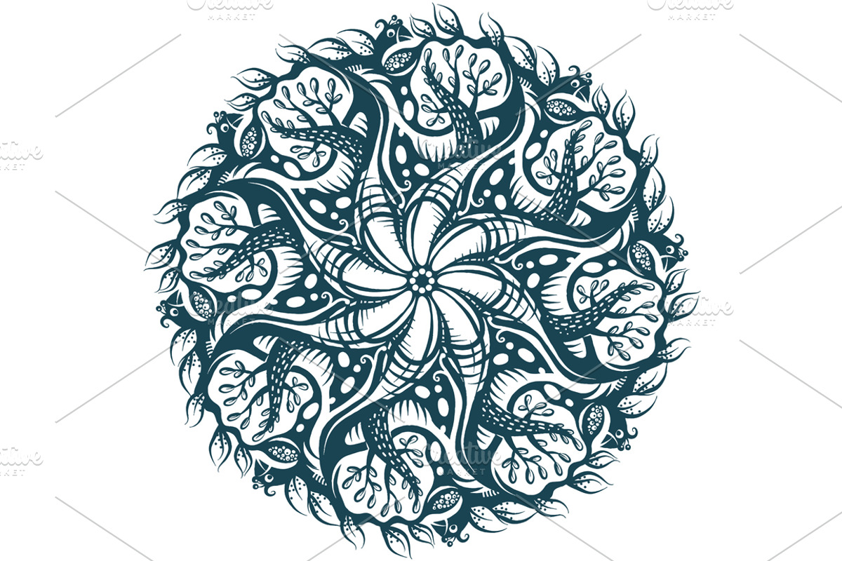 Round hand-drawn patterns, a Decorative Illustration by Bubert Art