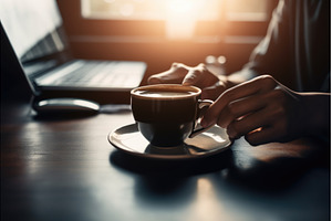 person, working from home, enjoying, a Food & Drink Photo by Sergey Kotenev