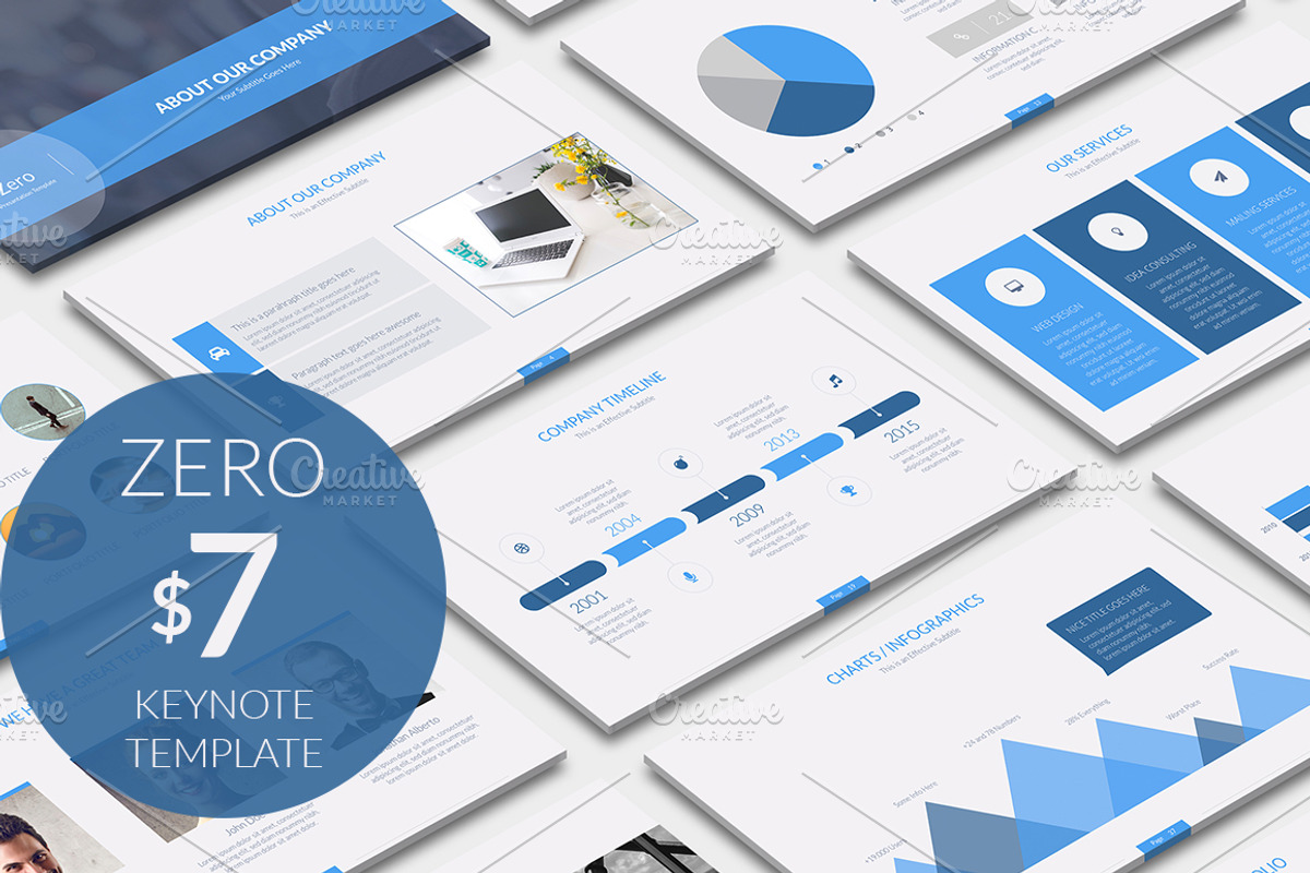 Zero Business Keynote Template, a Presentation Template by PreFactory (Photo 1 of 6)