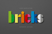 Bricks Toy Letters PSD - Alphabet, an Object Graphic by Avelina Studio (Thumbnail 1 of 4)