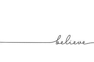 Believe Word - Continuous One Line