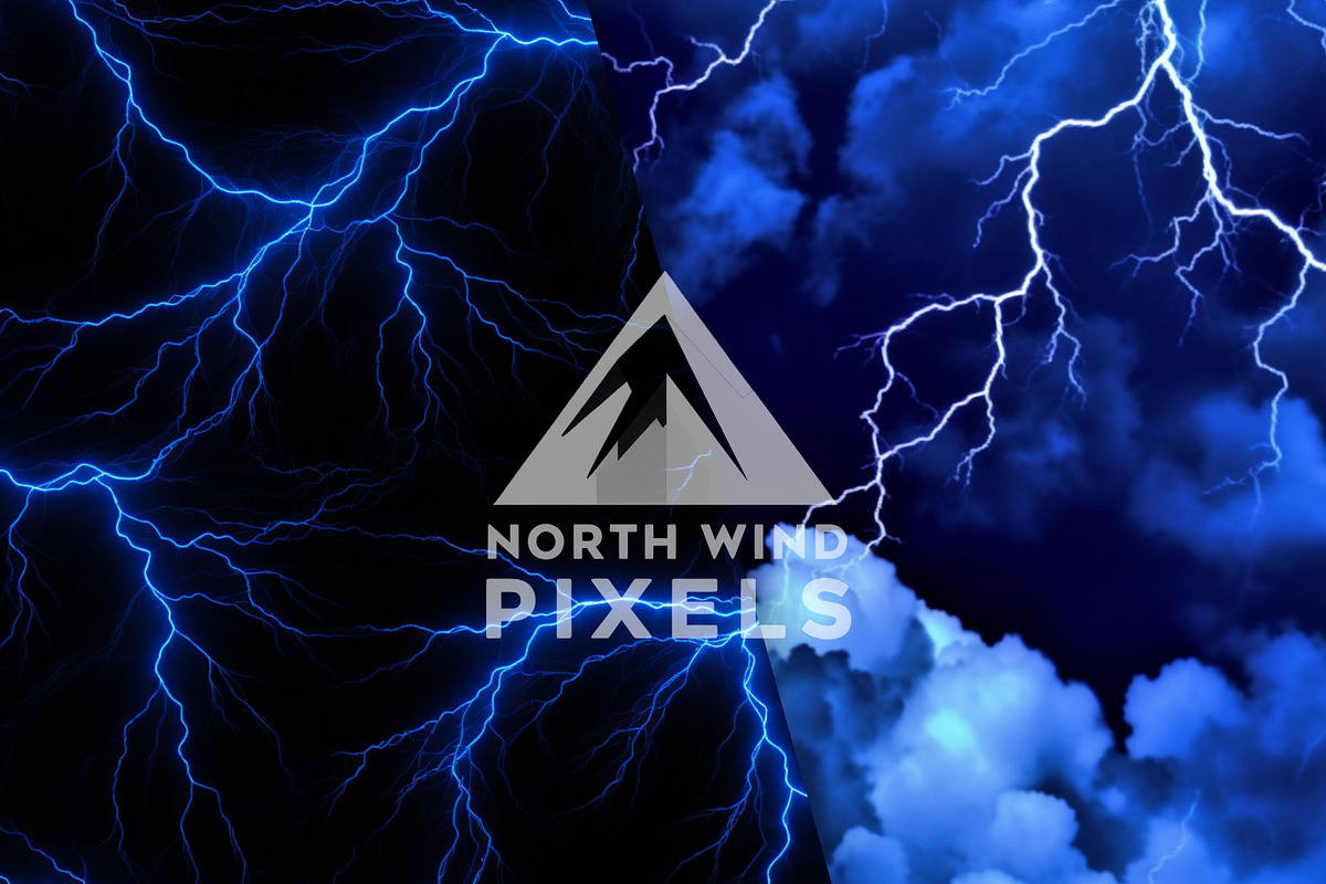 12 Blue Lightning Digital Papers, a Background Graphic by NorthWindPixels (Photo 4 of 4)