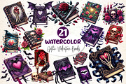 Gothic Valentine's Day Books Clipart, a Work Illustration by Dream Creation (Thumbnail 1 of 5)