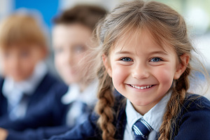 Cheerful young girl with braided, a School & Education Photo by MistyDay