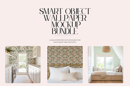 Smart Object Wallpaper Mockup Bundle, a Household Mockup by ItsFreakinMockups
