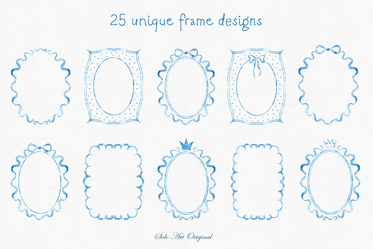 Frames Baby Shower Blue Clipart, an Object Graphic by Solo Art Original (Photo 2 of 10)