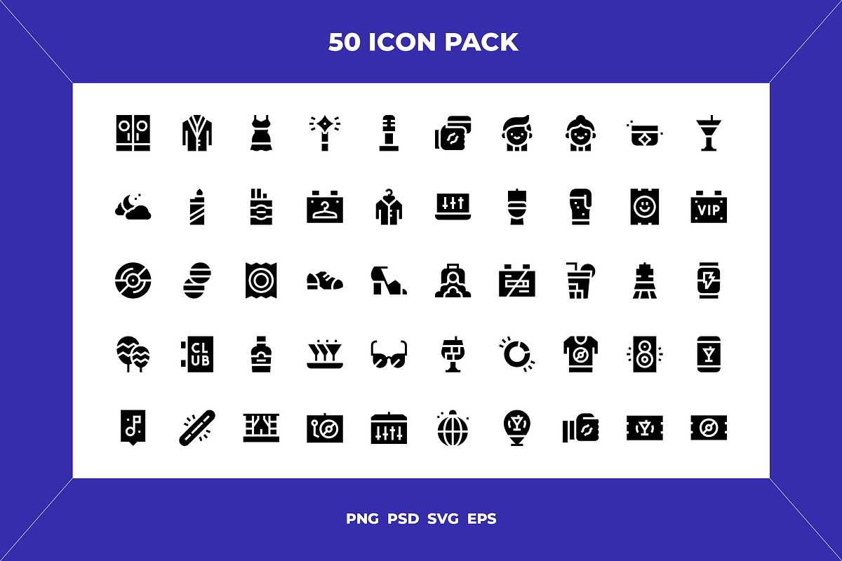 Night club icons, an Outline Icon by Wencory (Photo 1 of 2)