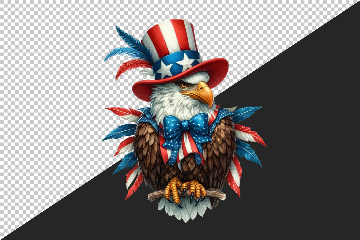 Watercolor Patriotic Eagles Clipart, an Animal Illustration by Craft Nest (Photo 4 of 4)