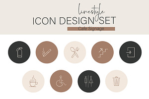 Linestyle Icon Design Cafe Signage