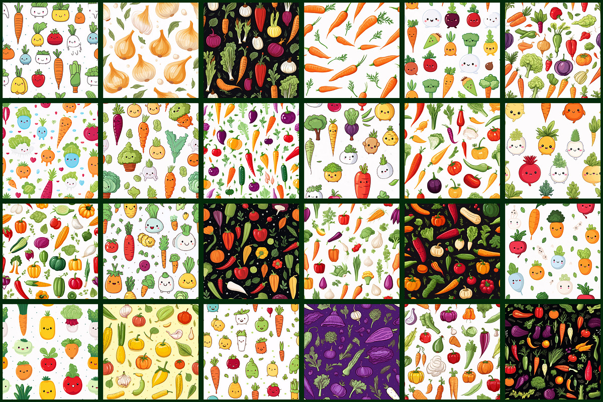 Vegetables Pattern, a Pattern Graphic by Forhadx5 (Photo 11 of 12)