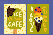 Ice Cream Cliparts & Summer Posters, a Food Illustration by Panna Limon Store (Thumbnail 5 of 9)