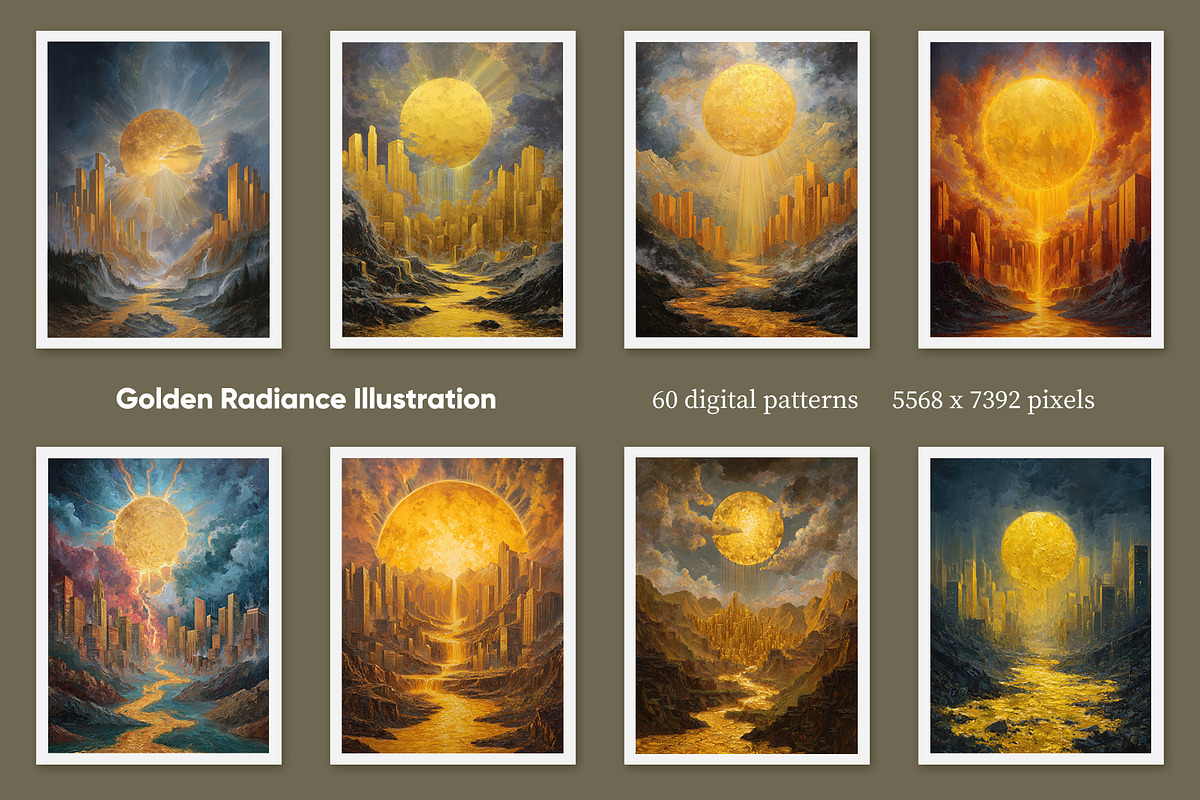 Golden Radiance Illustration, a Decorative Illustration by Housui Patterns (Photo 2 of 12)