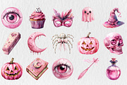 Pink Glitter Halloween Clipart, an Illustration by Rose Art (Thumbnail 2 of 5)