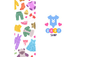 Baby clothes. background design, an Object Illustration by Onyx
