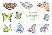 Watercolor butterflies 2., a Texture Illustration by BrushArtDesigns (Thumbnail 2 of 7)