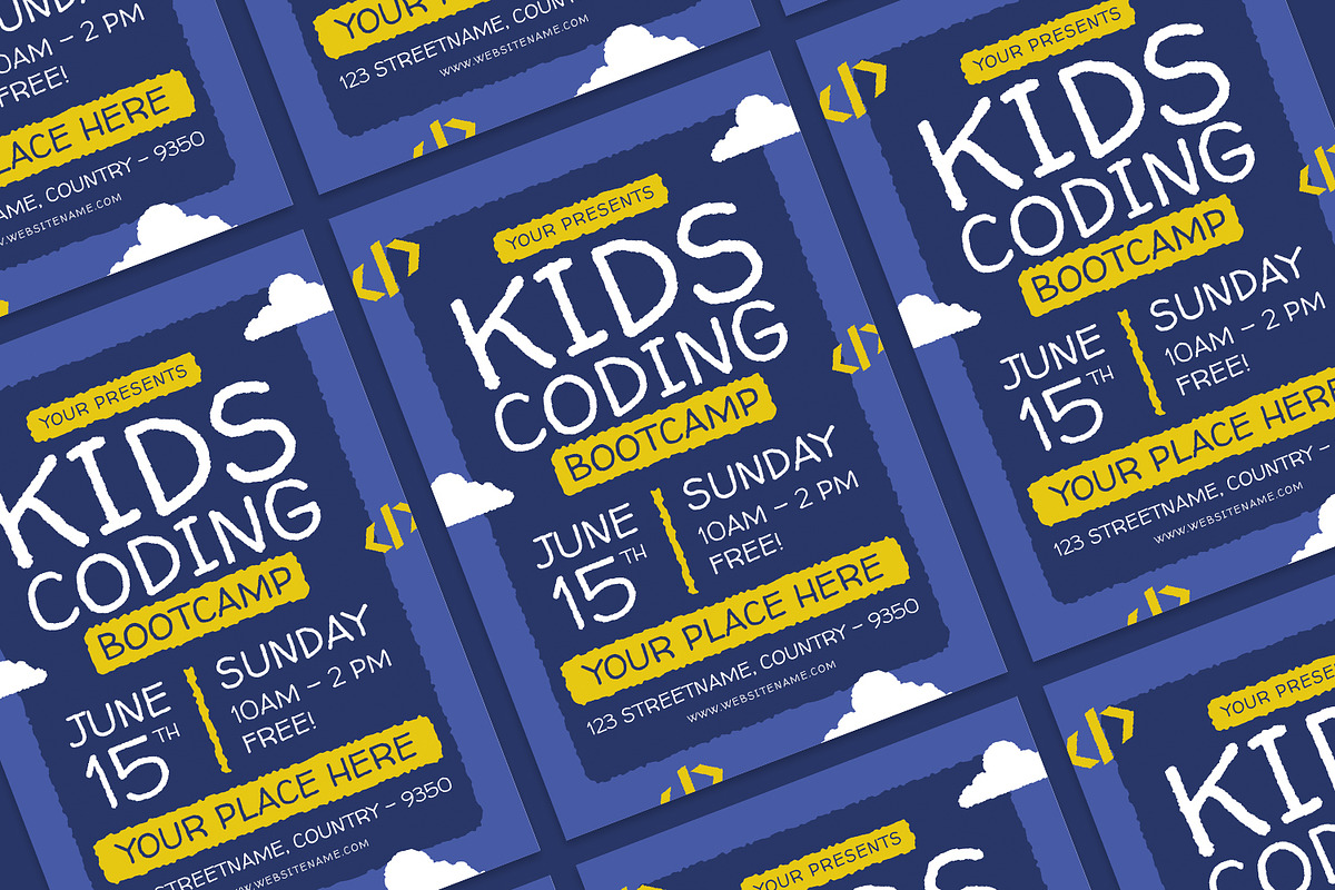 Kids Coding Bootcamp - Flyer, a Poster Template by Izdihaar_Studio (Photo 2 of 3)