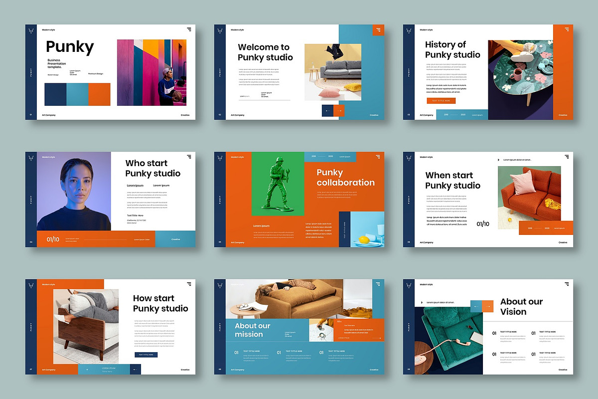 Punky - Business Google Slide Templa, a Presentation Template by Dens Creative Studio (Photo 2 of 6)
