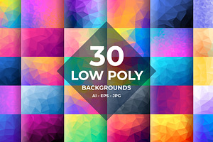30 Vector Low Poly Backgrounds