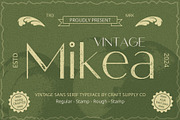 Mikea Vintage, a Sans Serif Font by Craft Supply Co. (Thumbnail 1 of 8)