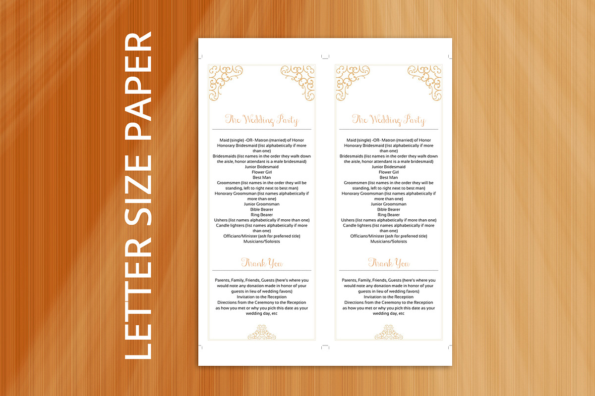 Wedding Ceremony Program Template, an Invitation Template by retrographix (Photo 4 of 4)