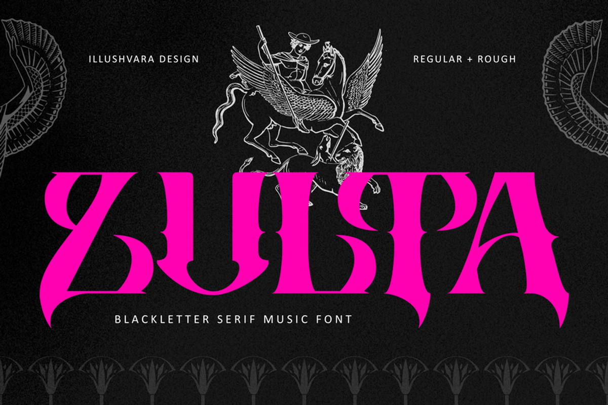 Blackletter Logo Font - Zulta Music, a Blackletter Font by Illushvara Design (Photo 1 of 10)