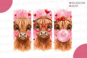 Valentine Highland Cow Brushstroke P, an Illustration by OK Design (Thumbnail 1 of 4)