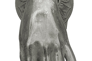 Artistic metallic hand-shaped door knocker, an Arts & Entertainment Photo by DanFLCreativo