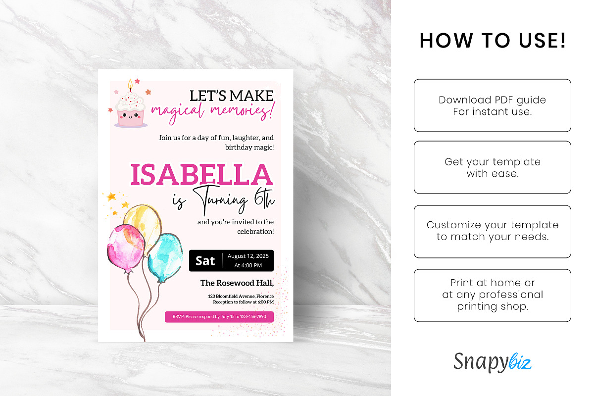 Birthday Invitation For Kids, an Invitation Template by Snapybiz (Photo 5 of 10)