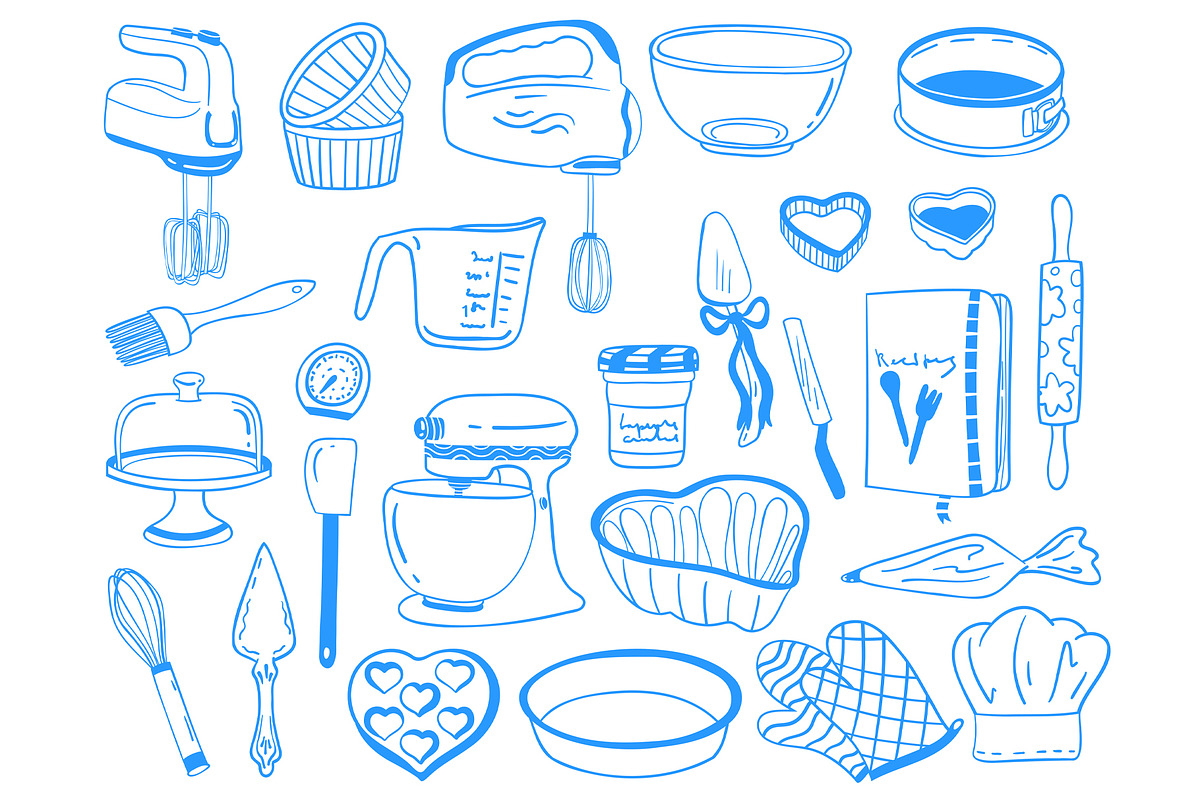 Baking Tools Line art, a Work Illustration by Carpet Tapete Pretzel (Photo 2 of 5)