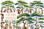 Cute Safari Animal Clipart, an Illustration by Designworld (Thumbnail 1 of 6)