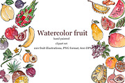 Watercolor fruits, raster, an Illustration by risovanya (Thumbnail 1 of 3)