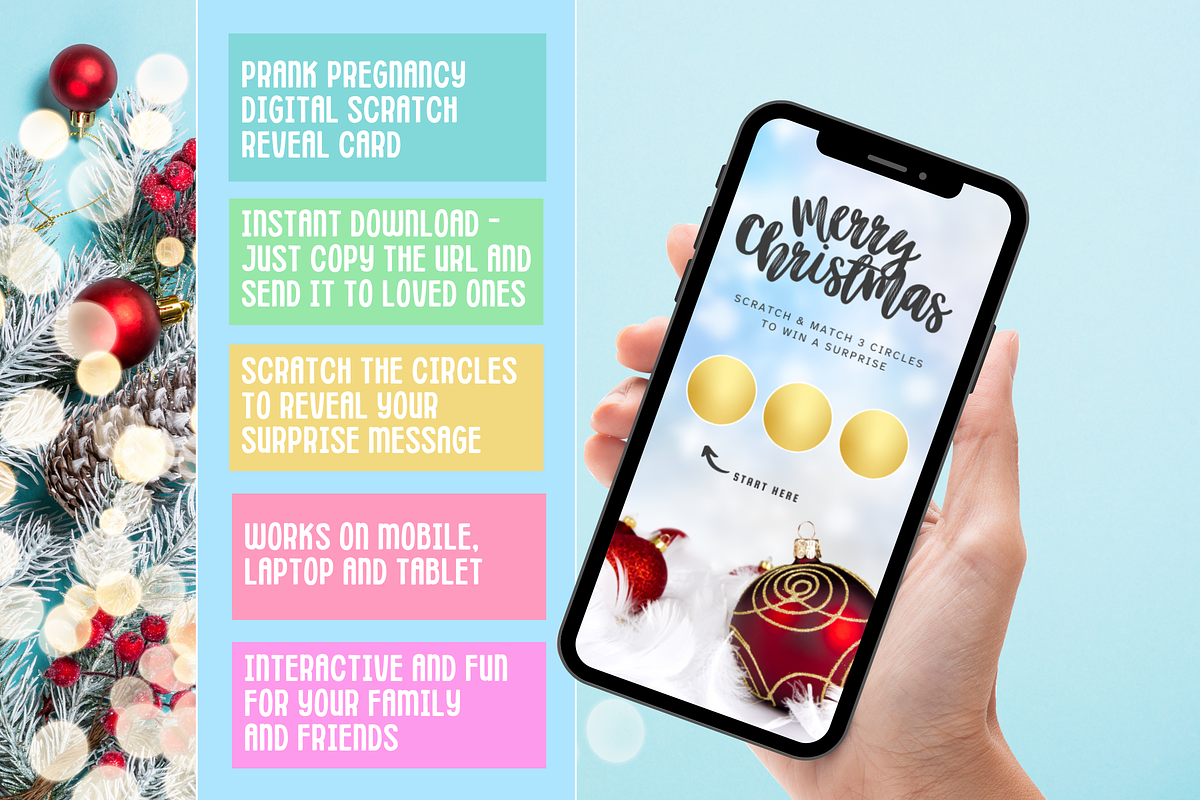 Christmas Pregnancy Scratch Card, a Presentation Template by SunshineStudioBoutique (Photo 1 of 8)