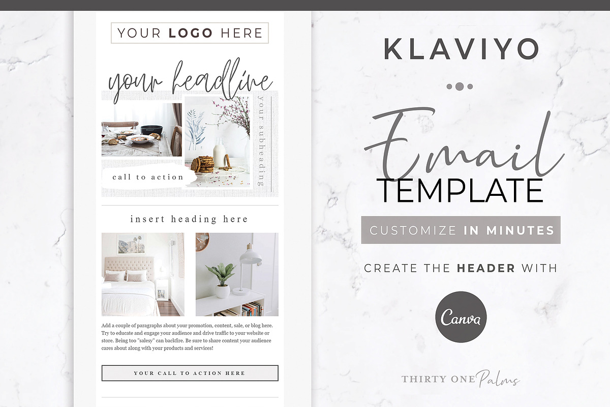 Klaviyo & Canva Template | Linen, an Email Template by Thirty One Palms Studio (Photo 1 of 8)