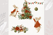 Christmas Peter Rabbit Clipart Set, an Illustration by AlenaVlasko stock Market (Thumbnail 7 of 8)