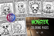 120 Monster Coloring Pages, an Object Illustration by Blue Digital Studio (Thumbnail 1 of 3)