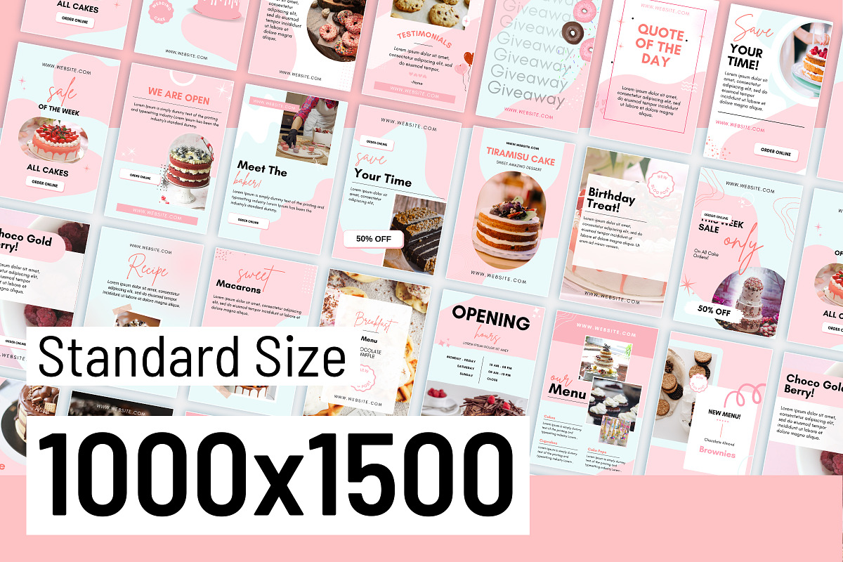 Bakery Pinterest Canva Posts Temp, a Print Template by Snapybiz (Photo 6 of 10)