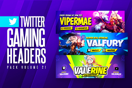 Gaming Twitter Headers Pack 21