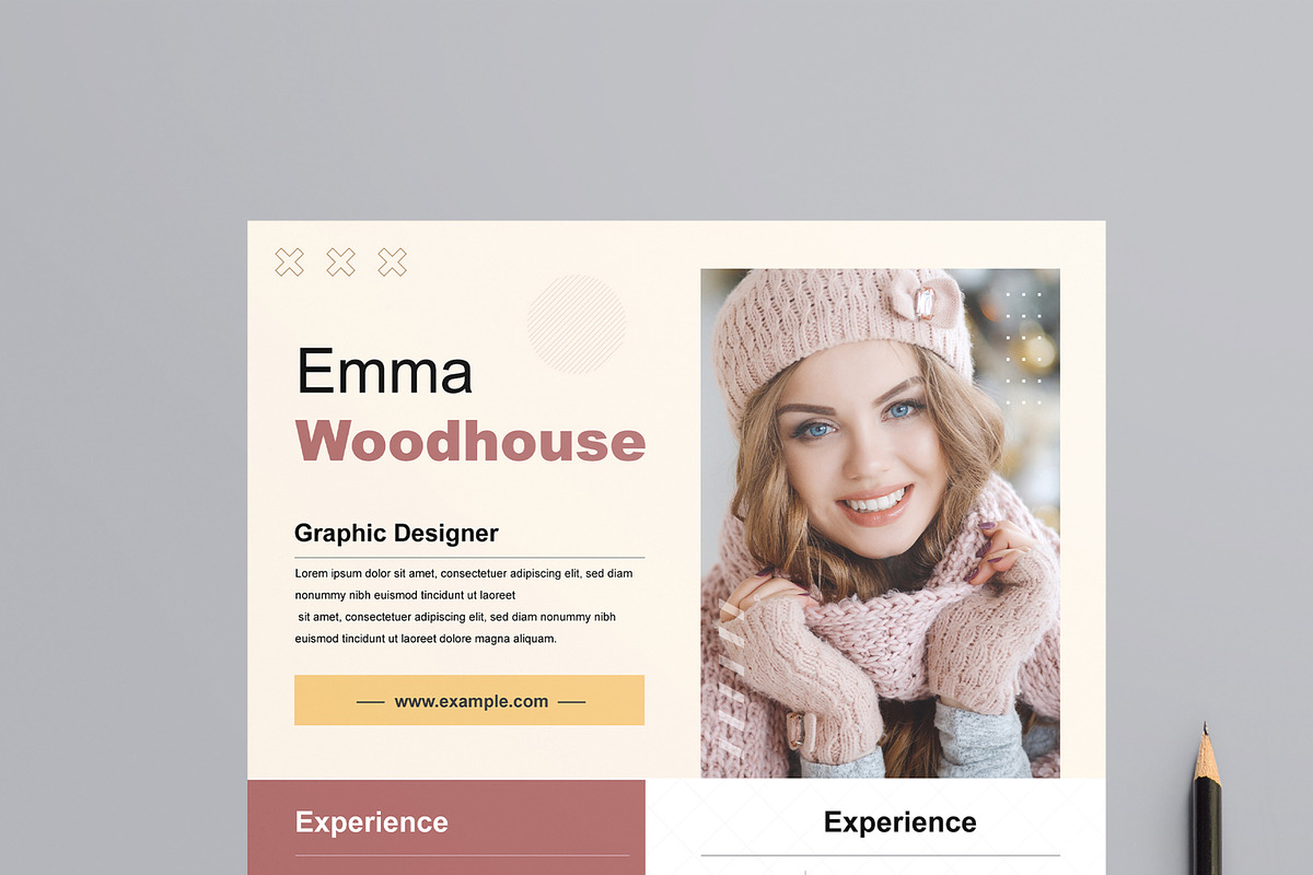 Fashion Resume Design Template, a Resume Template by MightyDesign (Photo 2 of 8)