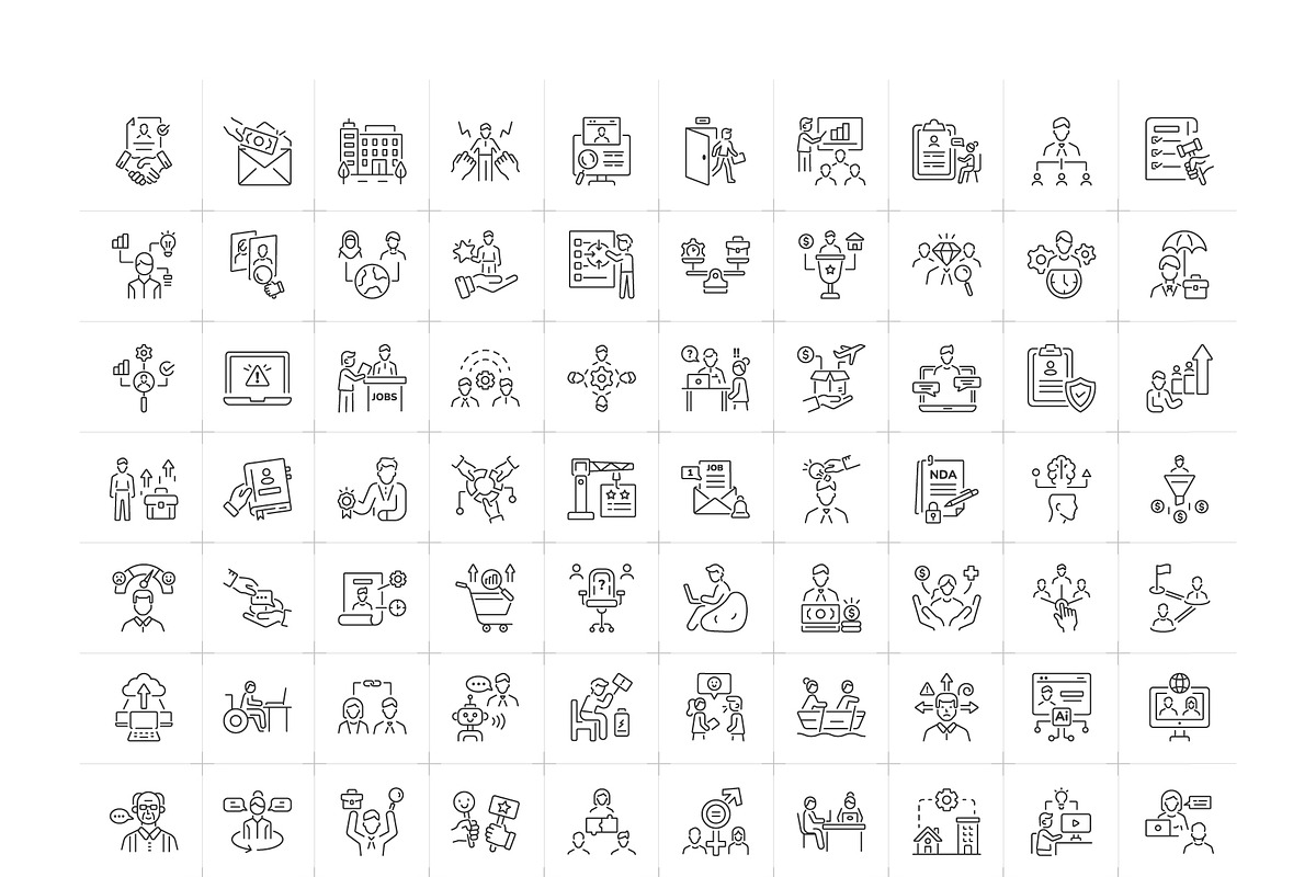 Human Resource Icons, an Outline Icon by Prosymbols (Photo 5 of 5)