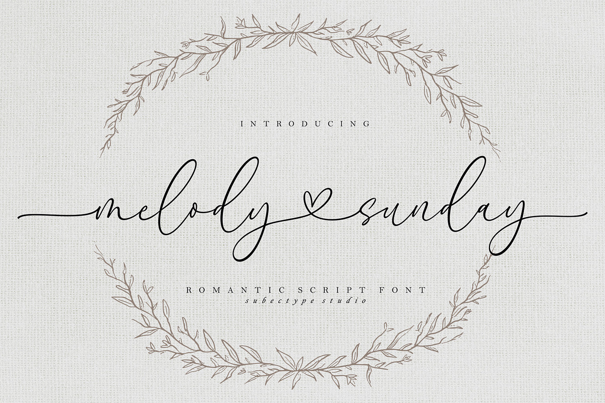 Melody Sunday - Heart Connected Font, a Script Font by Subectype Studio (Photo 1 of 10)