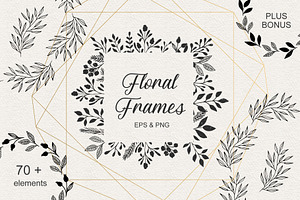Set of floral frames & wreaths