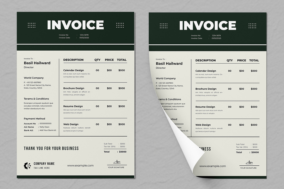 Invoice Layout, a Stationery Template by ContestDesign (Photo 2 of 2)