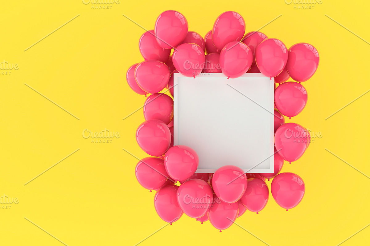 Festive Mockups with Balloons, a Print Template by Aedon Design (Photo 4 of 5)