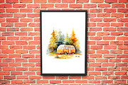 Watercolor fall camping, travel clip, an Object Graphic by KomtsyanTatyanaArt (Thumbnail 4 of 6)
