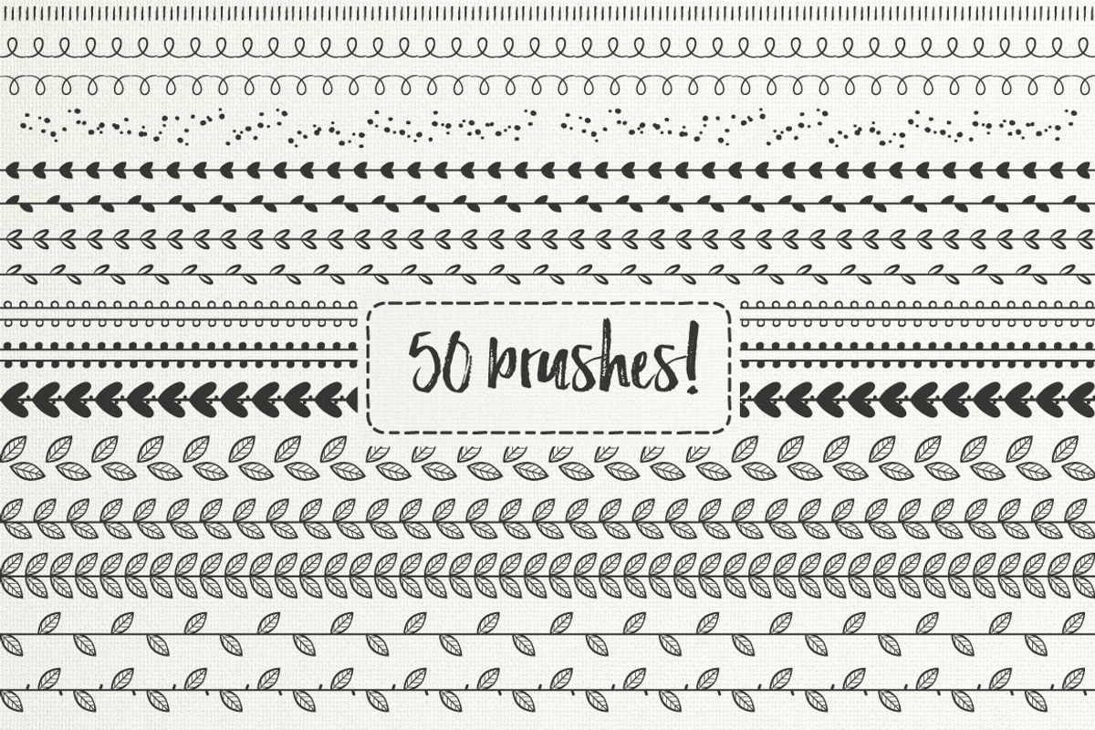 50 Hand Drawn Brushes, part 2 - AI, a Brush Add-On by Andrea De Oliveira (Photo 6 of 7)