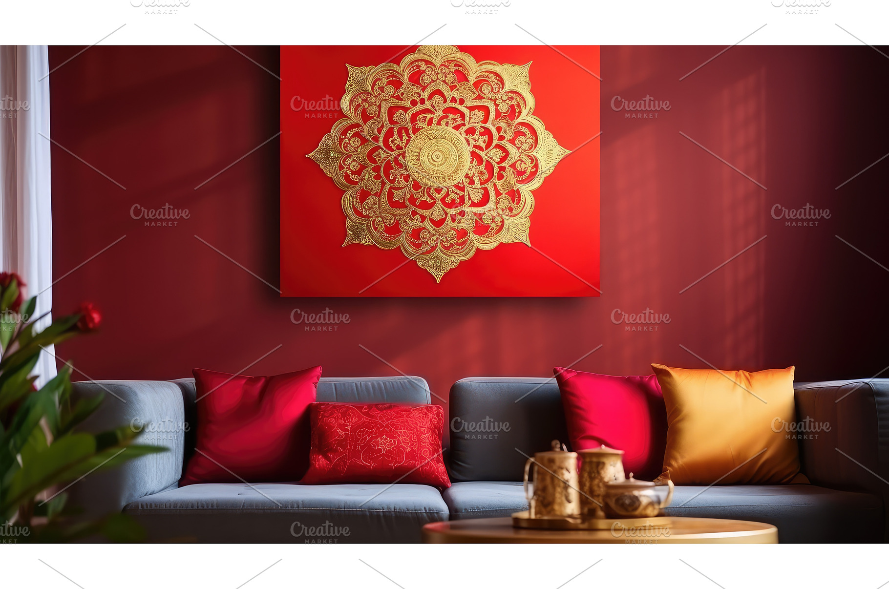 artwork mandala red ai generated, an Arts & Entertainment Photo by pikepicture